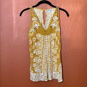 Lucky Brand Boho Tank Top Crochet Detail